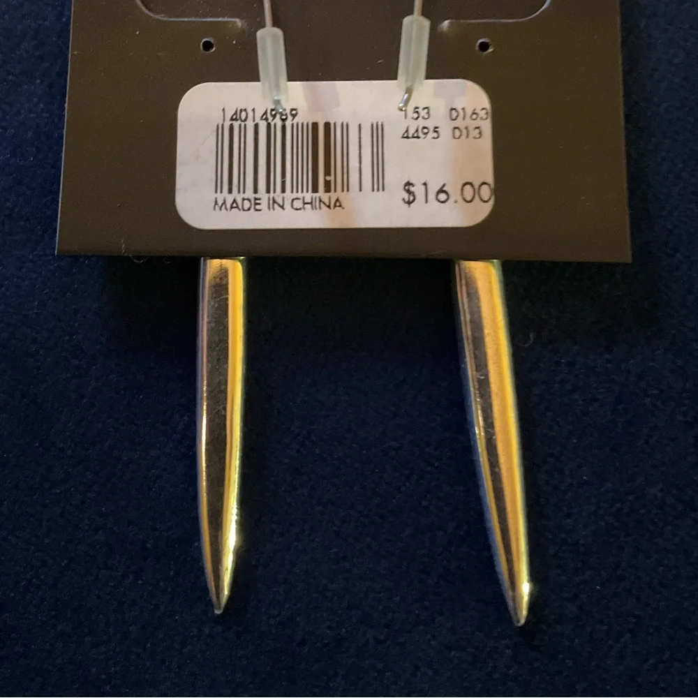 The Limited silver crystal embedded long dangle earrings - Picture 2 of 2